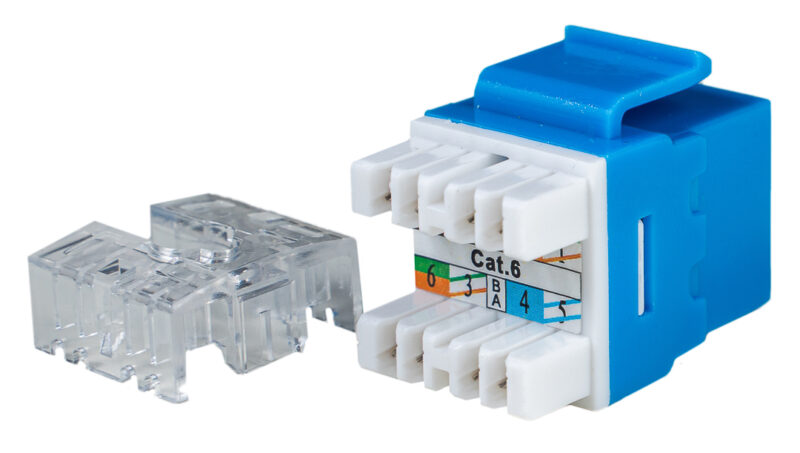 Category 6, RJ45, Keystone Jack Module, 180 Degrees – Unshielded