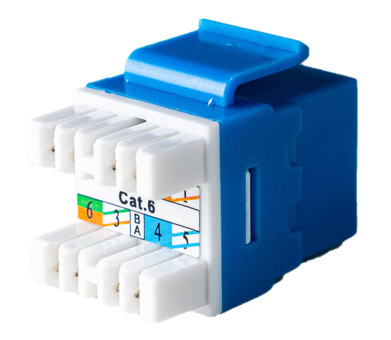 Category 6, RJ45, Keystone Jack Module, 180 Degrees – Unshielded